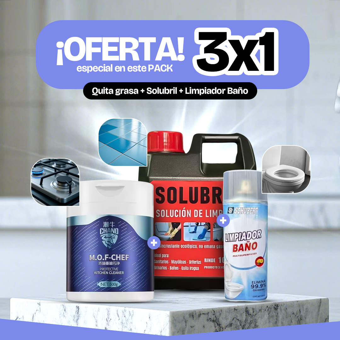 PACK DE LIMPIEZA 3 EN 1 (SOLO POR 48 HORAS)
